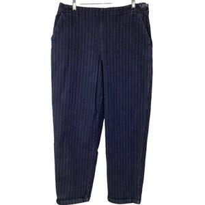 Talbots - Dark Wash Pinstripe Side Zip Stretch Jeans W/Pockets- Women's Size‎ 14